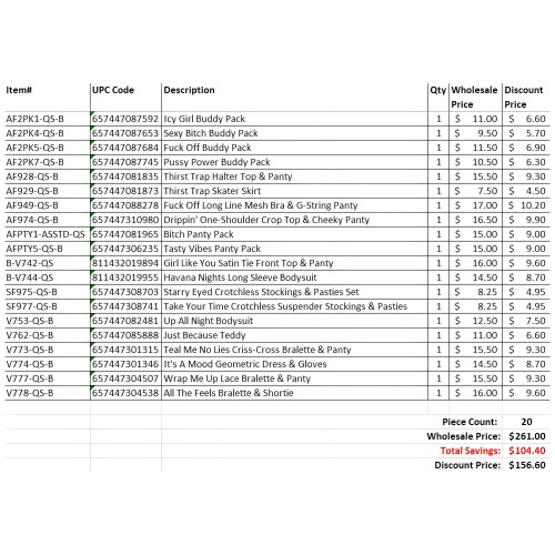 Bolsa Sorpresa de 20 Piezas Talla Reina Mix B