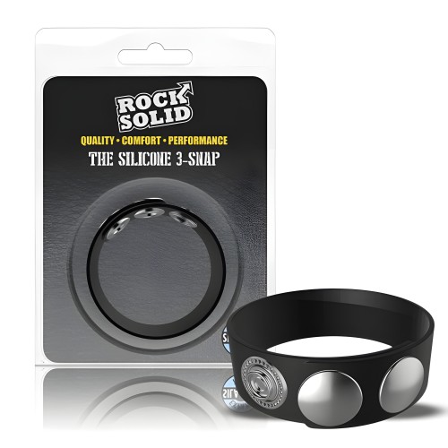 Anillo Rock Solid Silaflex 3-botón (ajustable) Negro