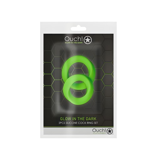 Ouch Cock Ring Set - Glow in the Dark