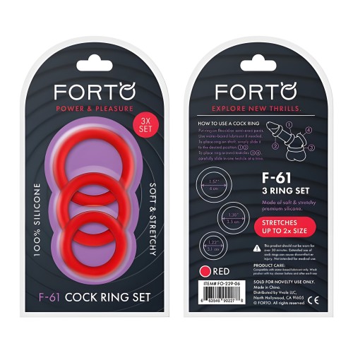 FORTO F-61 3pc C-Ring Set Red
