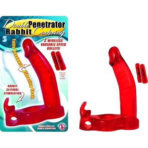 Anillo para el Pene de Doble Penetración - Rojo