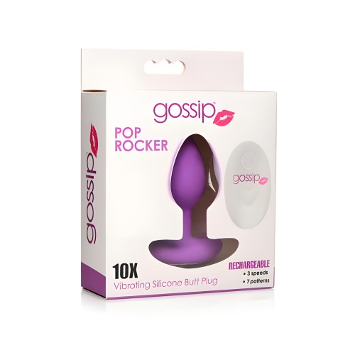 Butt Plugs 10x Pop Rocker Vibrating Silicone Plug - Violet