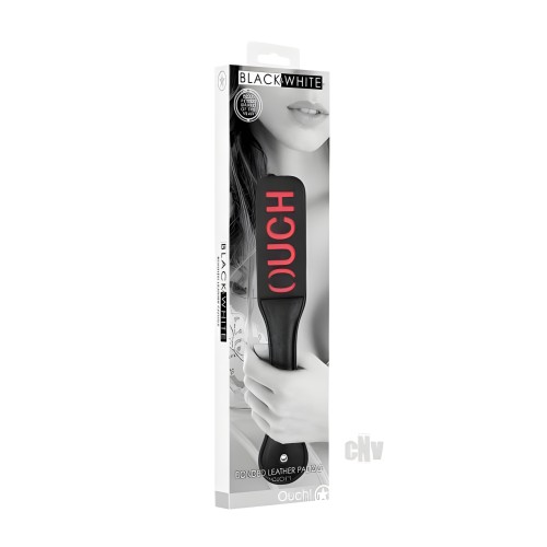 Ouch! Black & White Bonded Leather Paddle