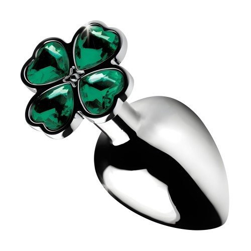 Plug Anal Grande Lucky Clover Gem - Plateado