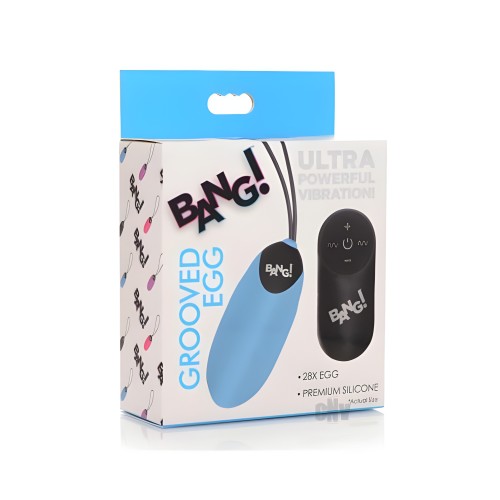 Bang 28x Grooved Silicone Egg - Blue