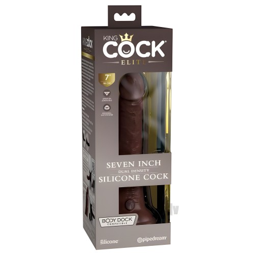 King Cock Elite Dildo de Silicona Doble Densidad 7 In. Marrón | Pipedream