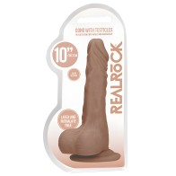 Dildo Realista Real Rock Con Testículos 10" Mocha