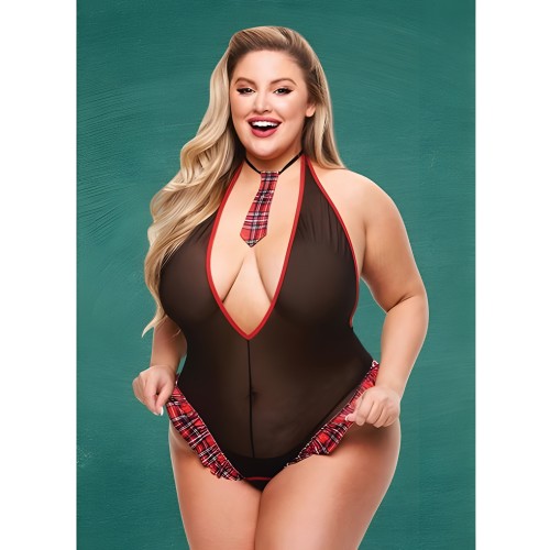 Teddy Crotchless Escolar - Lencería Coqueta