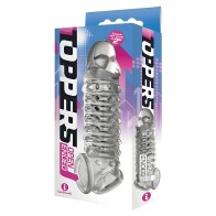 Extensor de Pene Abierto, Estriado y con Protuberancias - Transparente