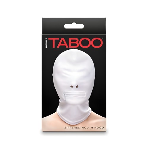 Capucha con Cierre de Boca Hustler Taboo Blanca