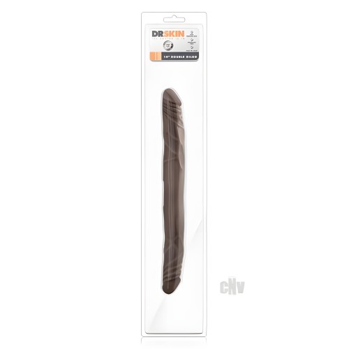 Dr. Skin Dildo Doble de 14 Pulgadas - Chocolate