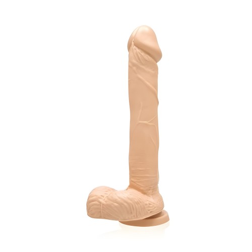 Cock Balls 9 Inches Suction Cup Beige