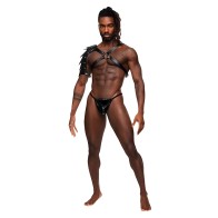 Aquarius PU Leather Chest Harness - Gladiator Style