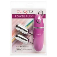 Power Play Doble Vibrador Bullet Plateado