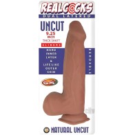 Dual Layered Uncut Slider Dildo 9.25" - Brown