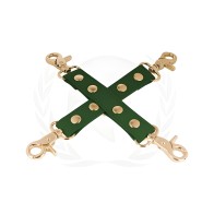 Atadura Hog de PU Spartacus - Verde con Accesorios Dorados