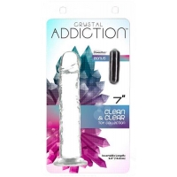 Addiction Crystal 7 Vertical Dong Clear Tpe W/ Bullet 