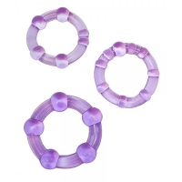 Beaded Elastomer C Rings 3 Pieces Pack - Purple