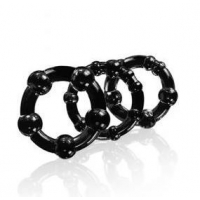 Beaded Cockrings 3 Pieces Pack Black