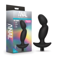 Anal Adventures Platinum Silicone Vibrating Prostate Massager 04 Black