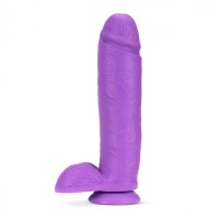 Neo Elite 10in Dual Density Cock W/ Balls Neon Purple
