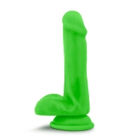 Neo 6 inches Dual Density Cock with Balls Neon Green