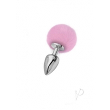 Iris Medium Silver Plug with Pink Pom Pom