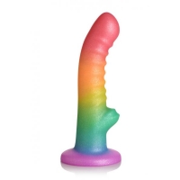 Simply Sweet 6.5in Ribbed Rainbow Dildo