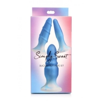Simply Sweet Silicone Butt Plug Set Blue