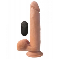 Big Shot 10 inches Vibrating Silicone Dong with Balls Beige