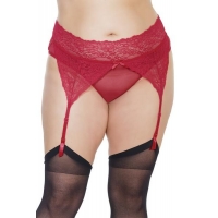 Crotchless Panty W/ Attached Garter Merlot Queen O/s