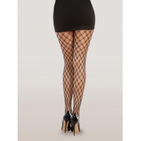 Double-knitted Fence Net Pantyhose Black O/s