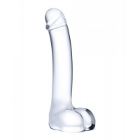 Glas 7 inches Realistic Curved Glass G-Spot Dildo Clear