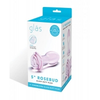 Glas 5 Rosebud Glass Butt Plug 