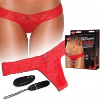 Hustler Wireless Remote Control Vibrating Panties Red S/M