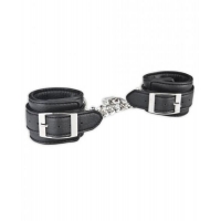 Lux Fetish Unisex Leatherette Cuffs Black
