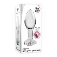 Adam & Eve Pink Gem Glass Plug Medium