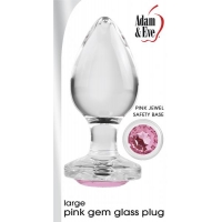 Adam & Eve Pink Gem Glass Plug Large
