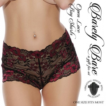 Barely Bare Open Lace Boy Shorts O/s
