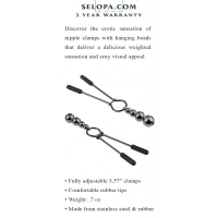 Selopa Beaded Nipple Clamps Black Chrome