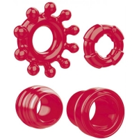 Ring The Alarm Red Cock Ring Set 4 Pack