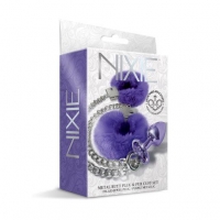 Nixie Metal Plug & Furry Cuff Set Purple Metallic