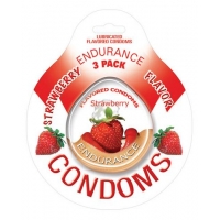 Endurance Flavored 3Pk Condoms-Straw