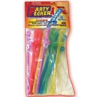 Party Pecker Sipping Straws-10 Pack Asst.