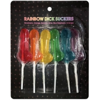 Rainbow Dick Suckers 6 Count Assorted Colors Flavors