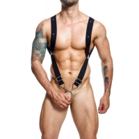 Male Basics Dngeon Straight Back Harness Black O/s Hanging