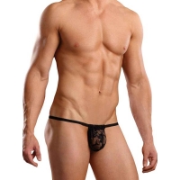 Male Power Posing Strap Stretch Lace Black O/S