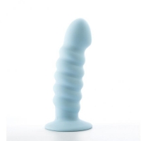 Paris 6 inches Blue Silicone Ribbed Dong
