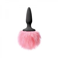 Bunny Tails Mini Black Pink Fur