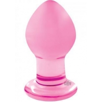 Crystal Premium Glass Small Pink Butt Plug